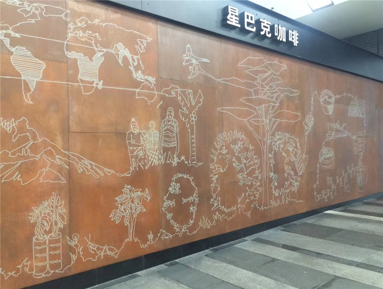 红旗耐候钢幕墙